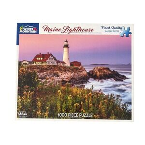 White Mountain Maine Lighthouse 1000 Piece Jigsaw Puzzle Susanne Kremer Sunset